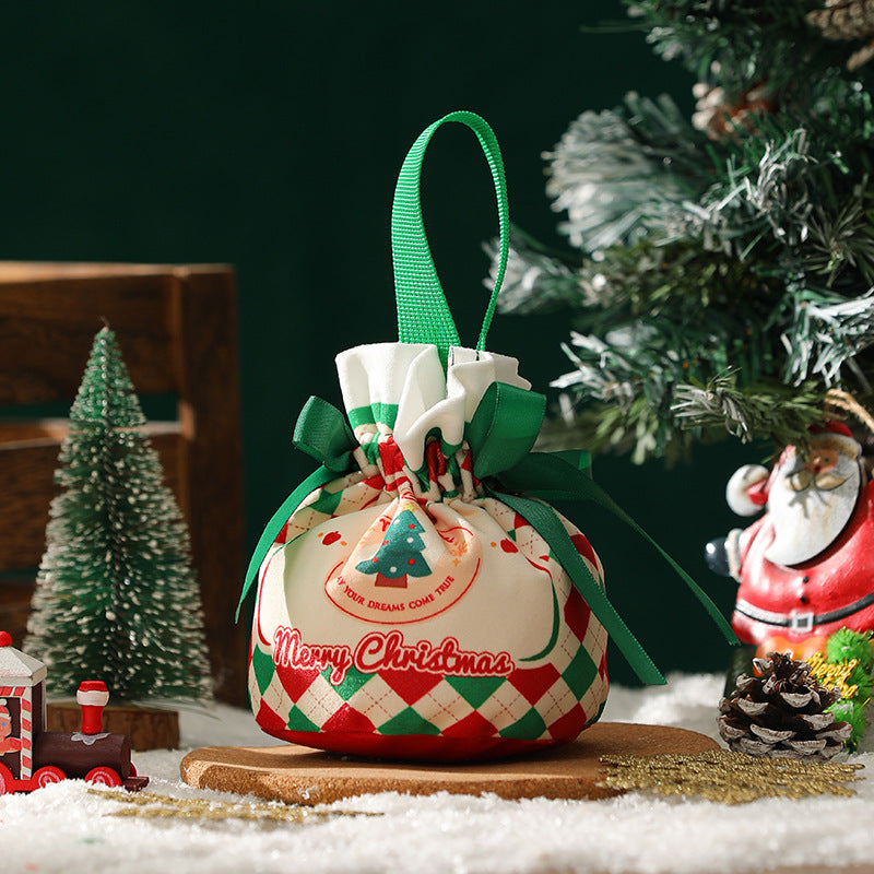 Wholesale Christmas Gift Velvet Apple Bag Handbag Drawstring Bag